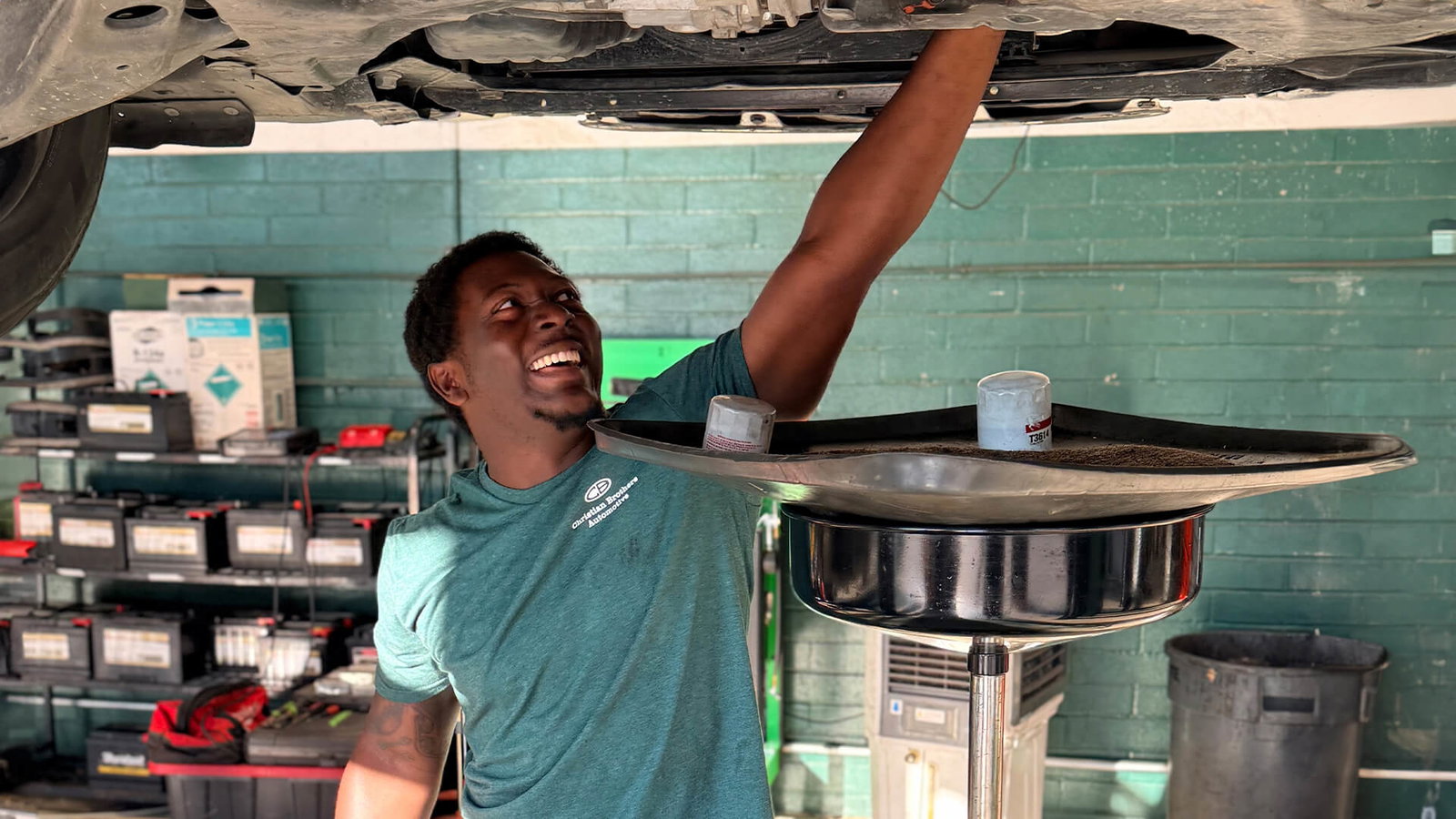 Free oil change event for widows and single parents with Christian Brothers Automotive